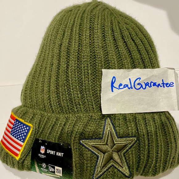 RARE Nwt 100% New Era 2017 Dallas Cowboys Salute To Service Sport Knit Hat Cap - Picture 2 of 4